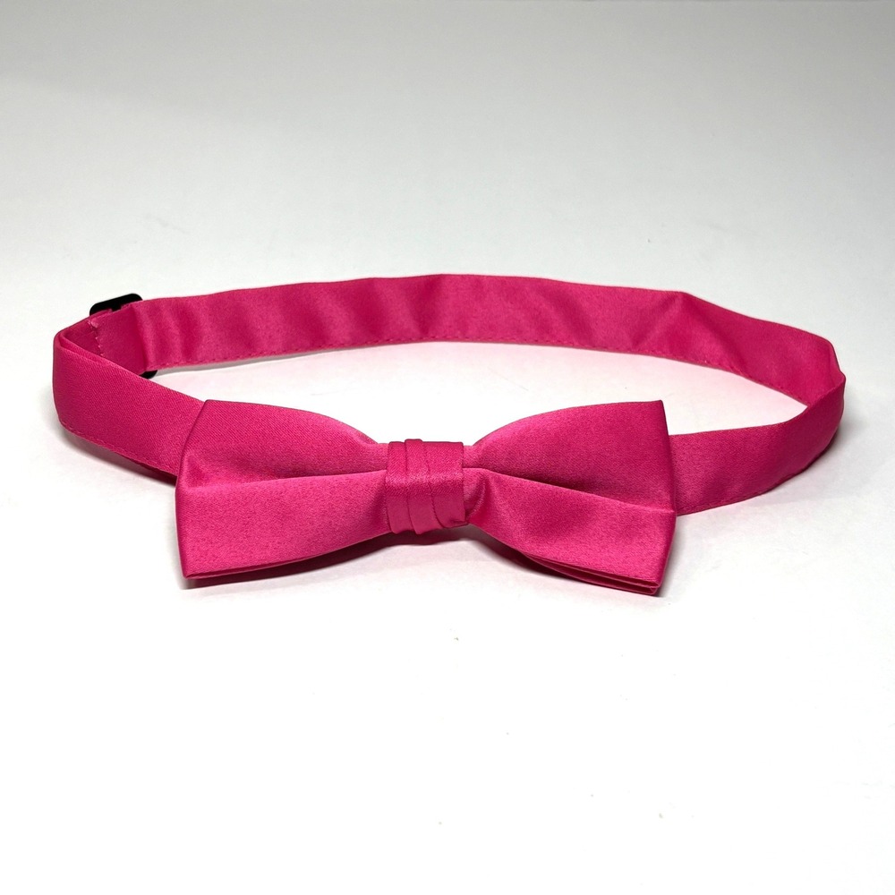 Bow Tie OS Hot Pink Pre-Tied Adjustable Satin Formal Barbiecore Prom Party
